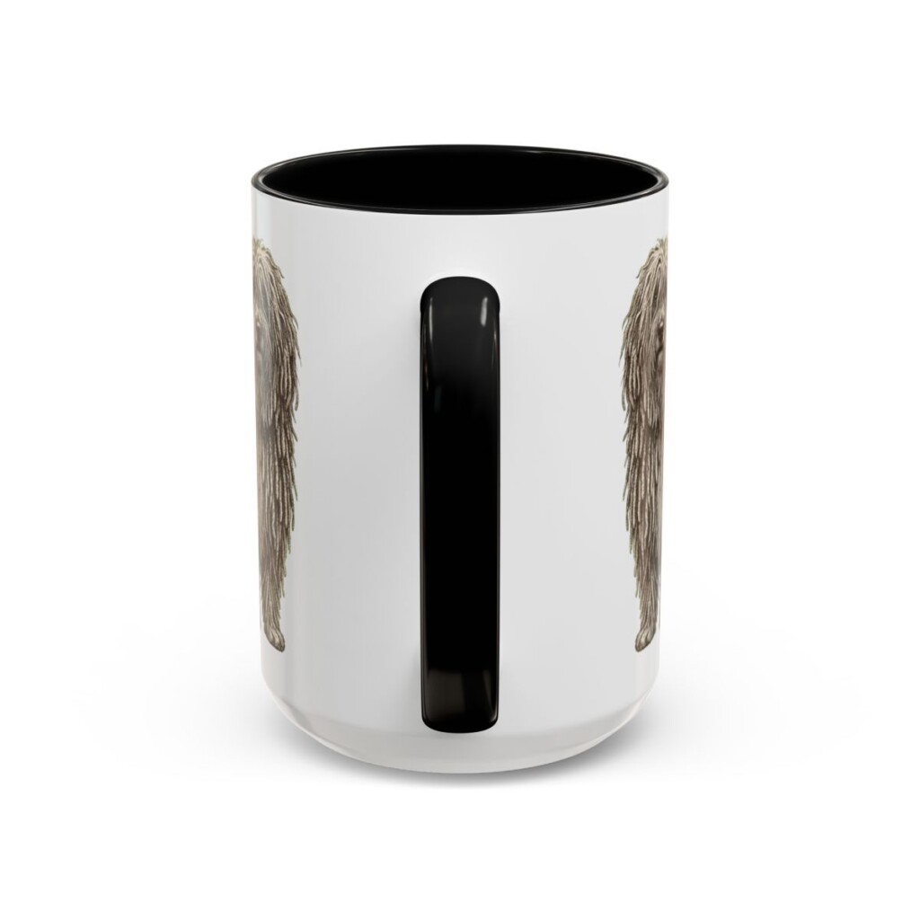 15oz Puli Latin Mug, Black, back view