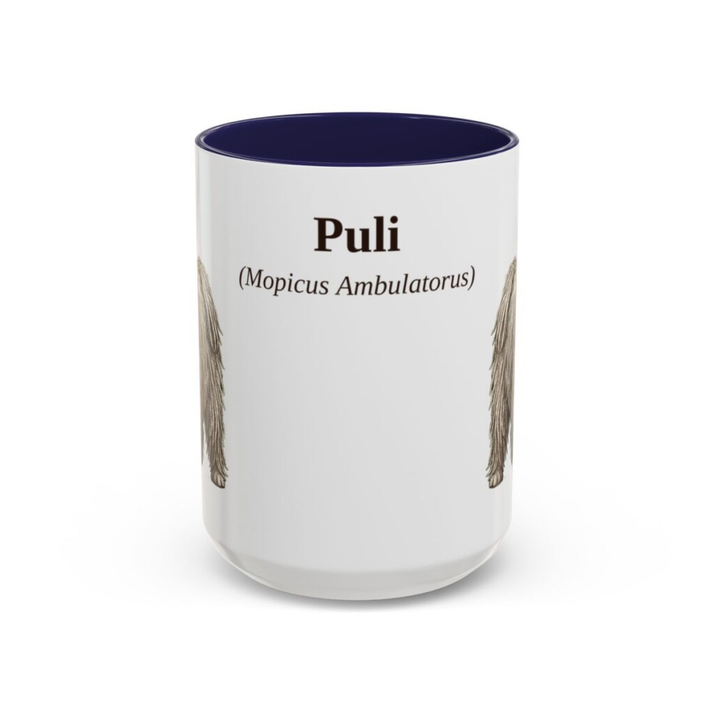 15oz Puli Latin Mug, Navy, front view