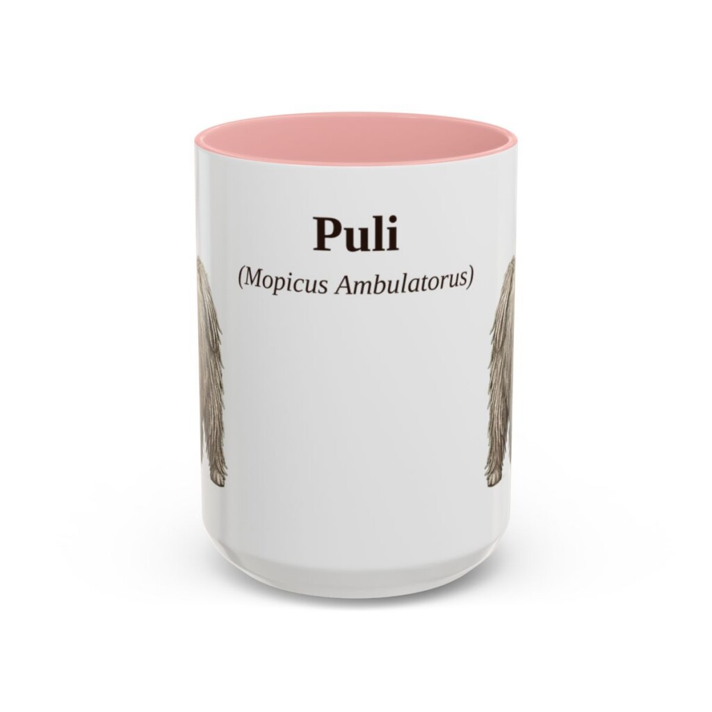 15oz Puli Latin Mug, Pink, front view