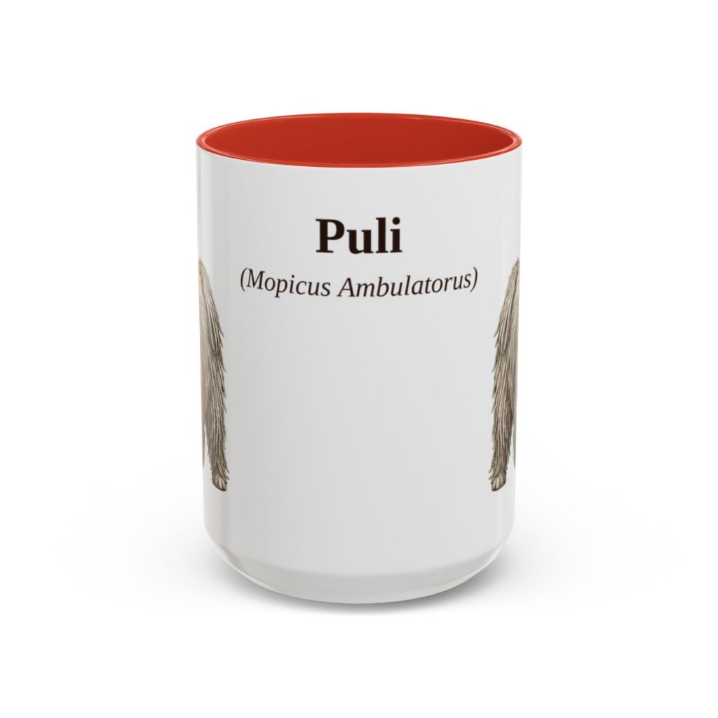 15oz Puli Latin Mug, Red, front view