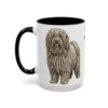 15oz Puli Dog Mom Mug, Black, left side view