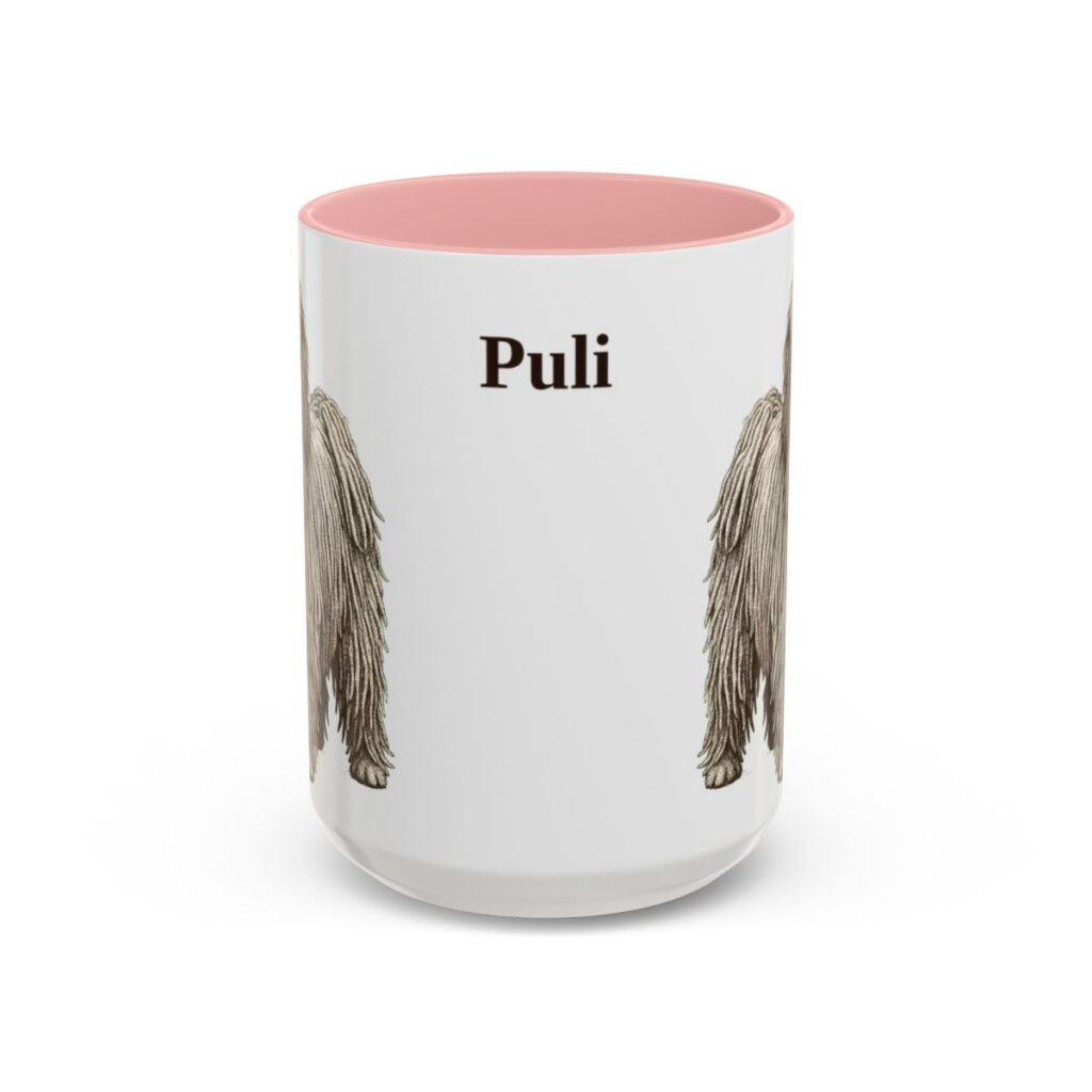 15oz Puli Mug, Pink, front view