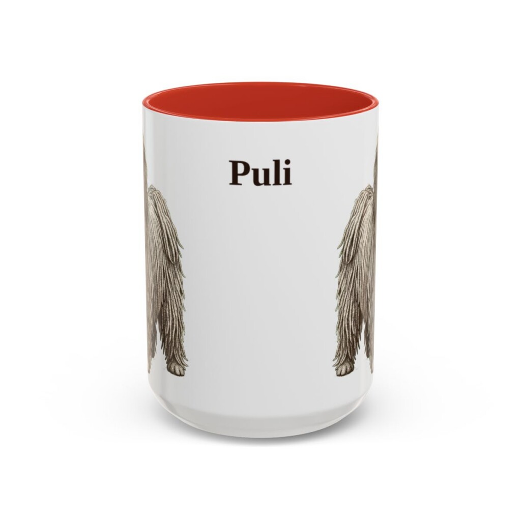 15oz Puli Mug, Red, front view
