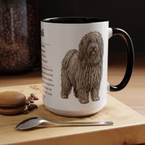 15oz Puli Mug, Black, lifestyle photo