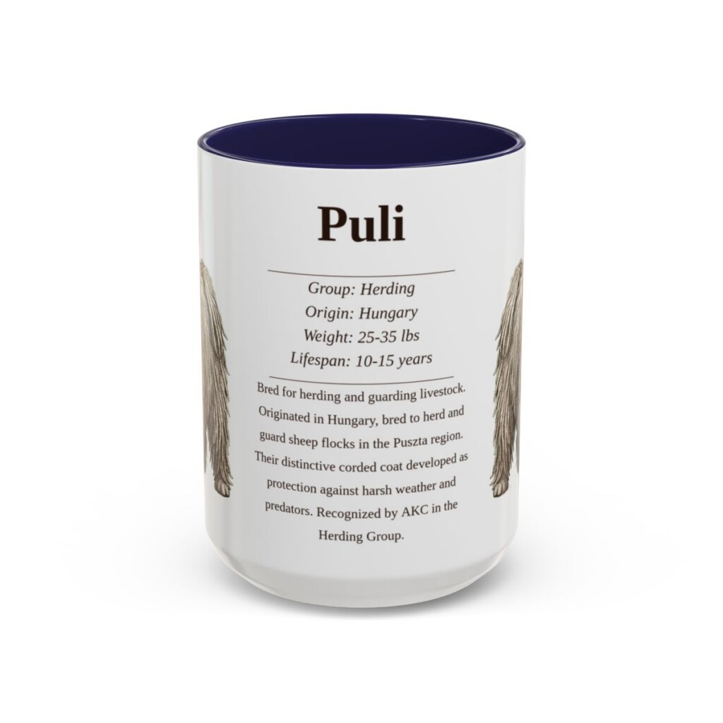 15oz Puli Mug, Navy, front view