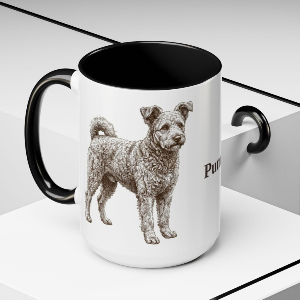15oz Pumi Mug, Black, lifestyle photo