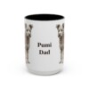 15oz Pumi Dog Dad Mug, Black, front view