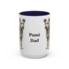 15oz Pumi Dog Dad Mug, Navy, front view