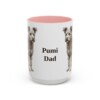 15oz Pumi Dog Dad Mug, Pink, front view