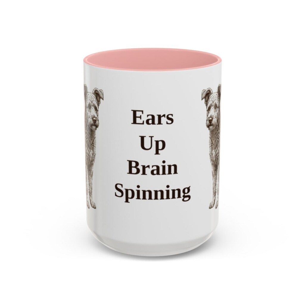 15oz Funny Pumi Mug, Pink, front view