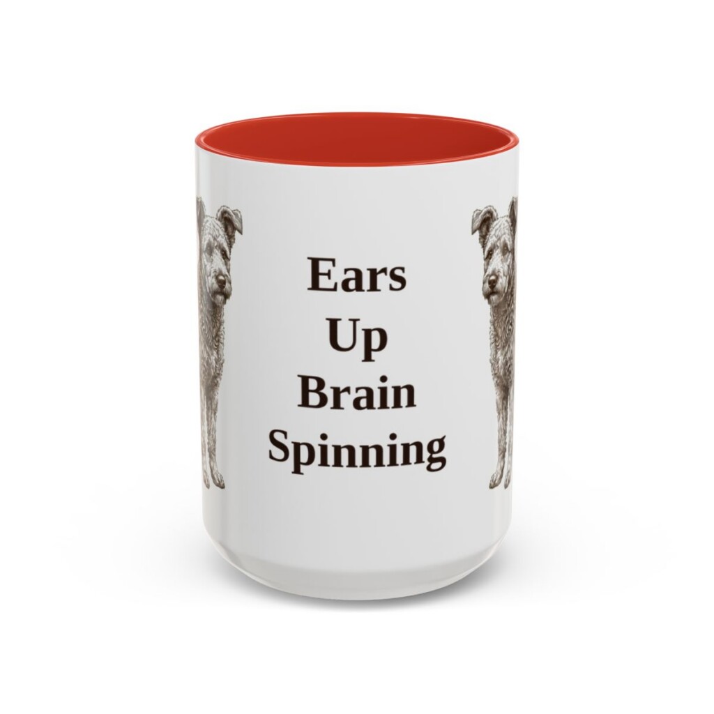 15oz Funny Pumi Mug, Red, front view