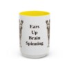 15oz Funny Pumi Mug, Yellow, front view