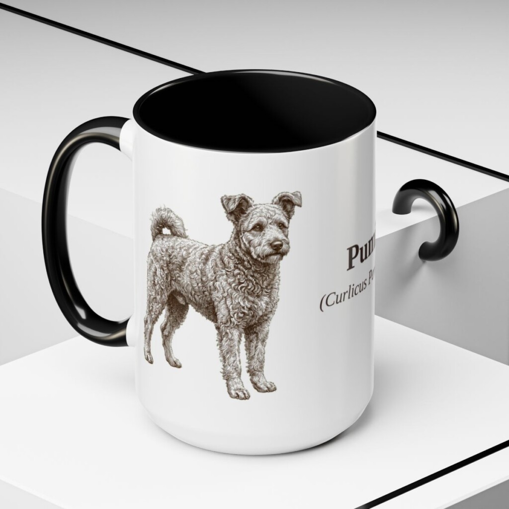 15oz Pumi Latin Mug, Black, lifestyle photo