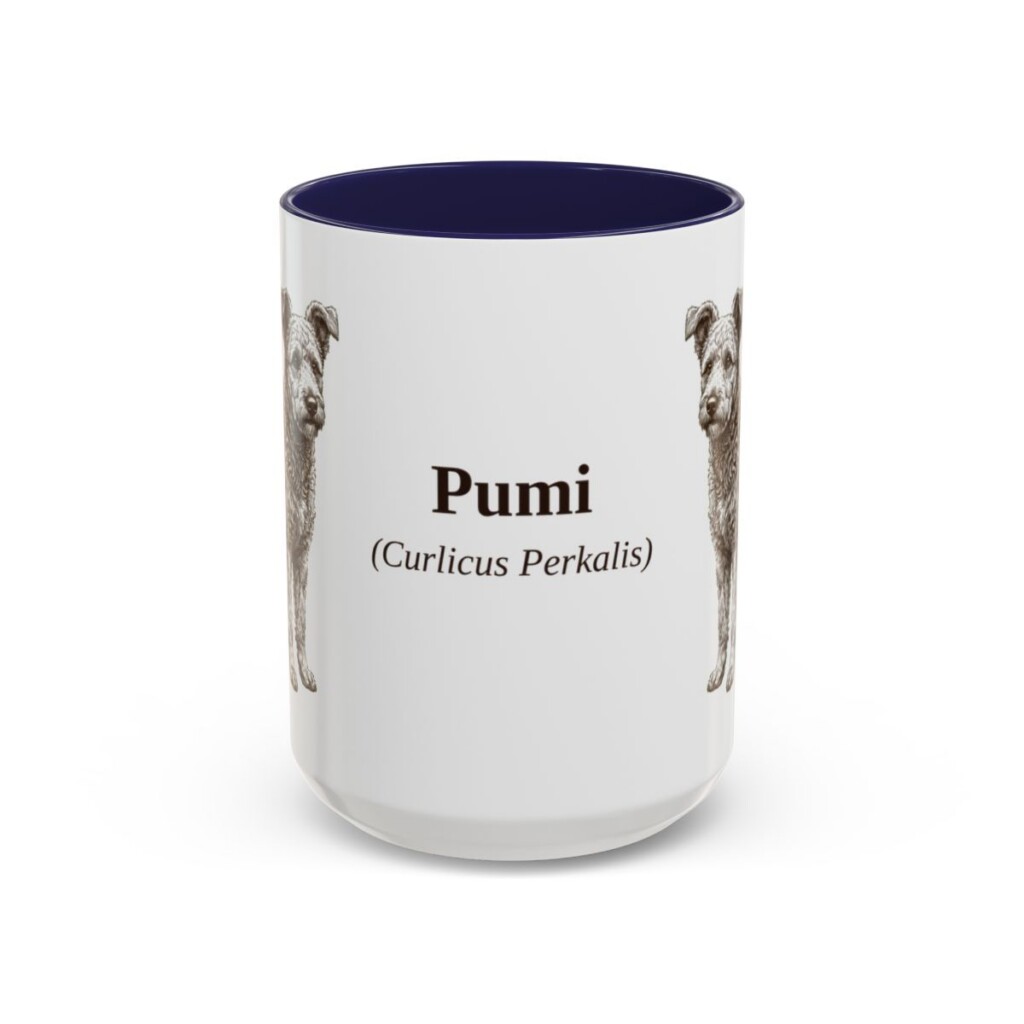 15oz Pumi Latin Mug, Navy, front view
