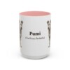 15oz Pumi Latin Mug, Pink, front view