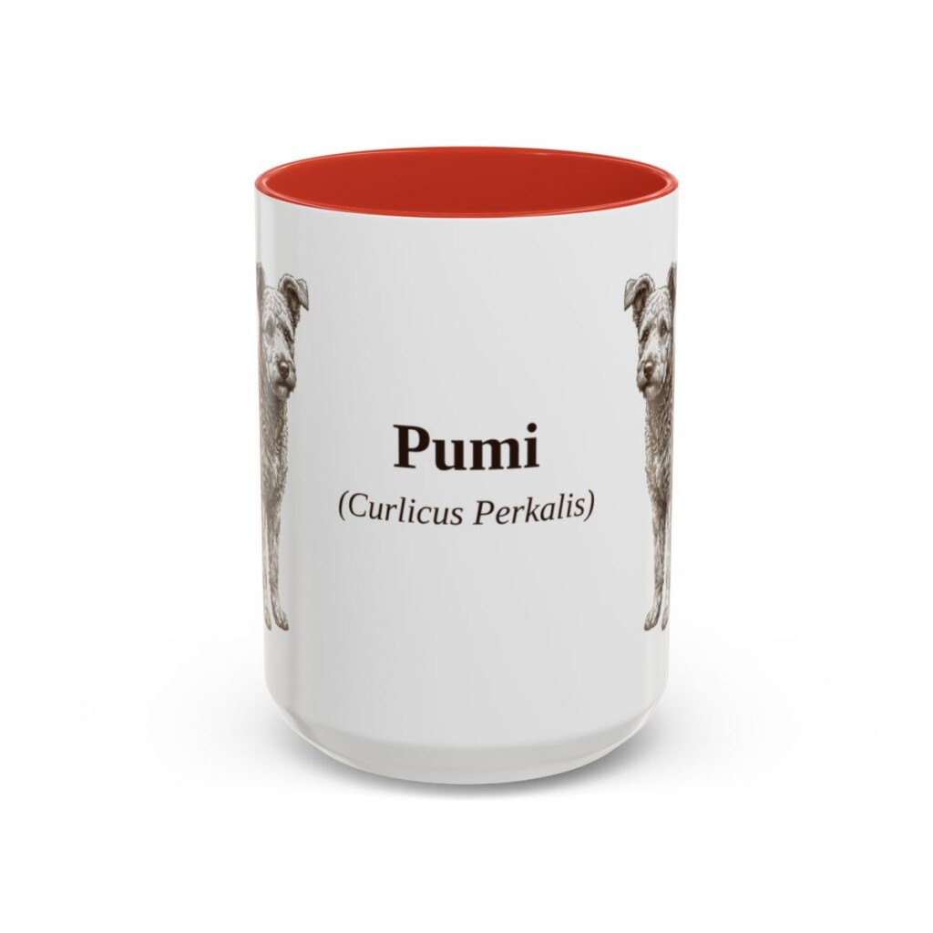 15oz Pumi Latin Mug, Red, front view