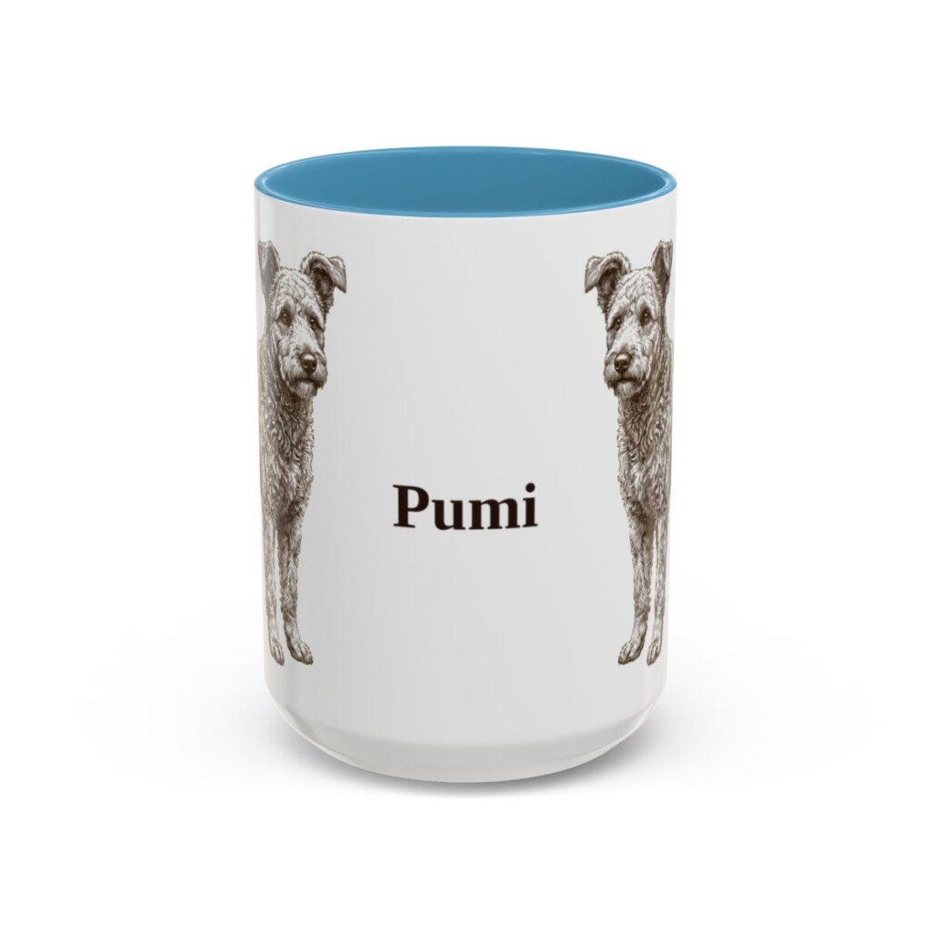 15oz Pumi Mug, Light Blue, front view