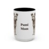 15oz Pumi Dog Mom Mug, Black, front view
