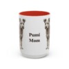 15oz Pumi Dog Mom Mug, Red, front view