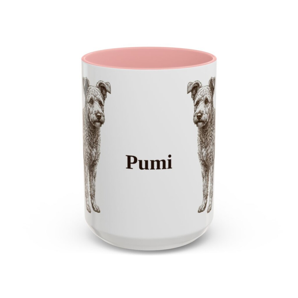 15oz Pumi Mug, Pink, front view