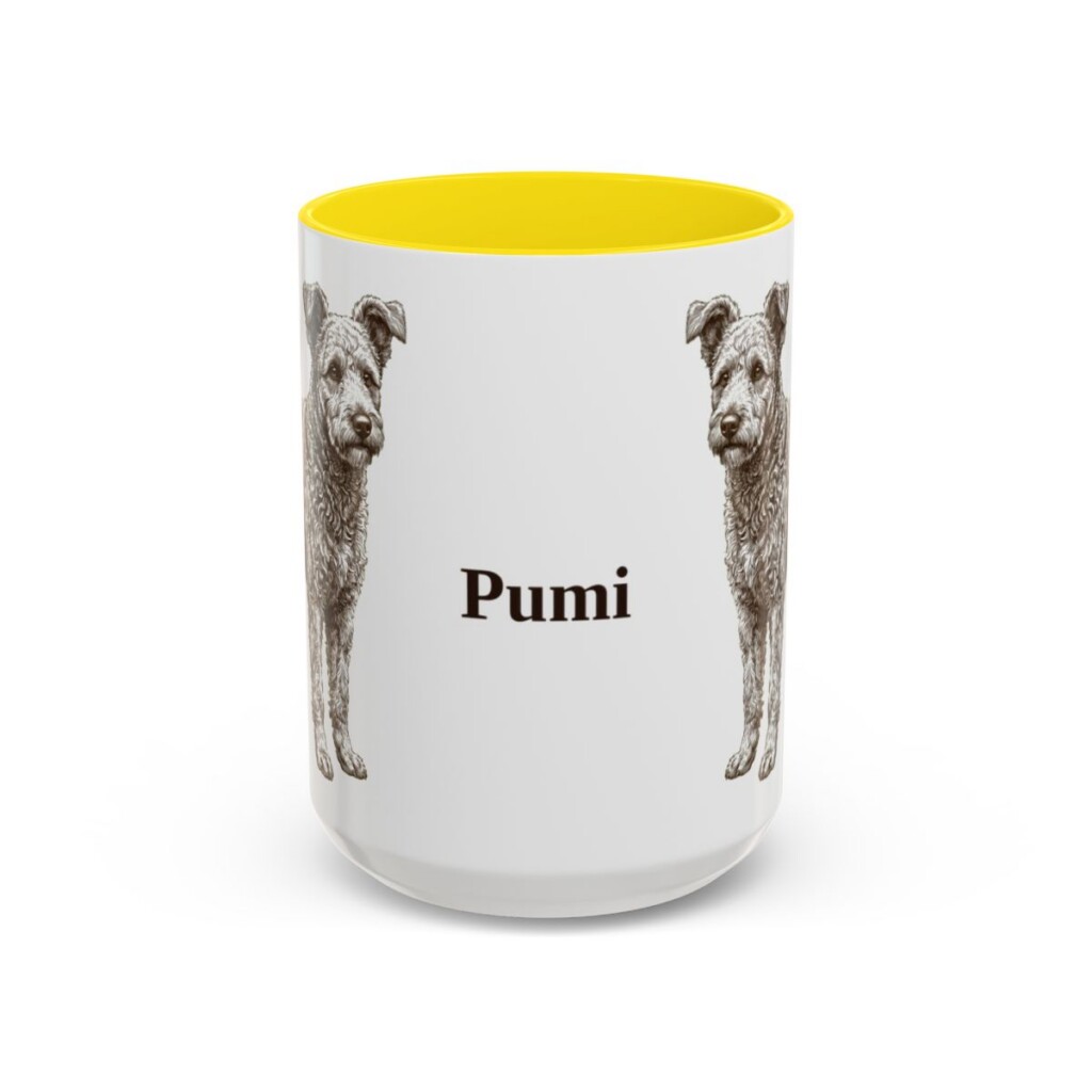 15oz Pumi Mug, Yellow, front view