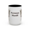 15oz Pyrenean Mastiff Mug, Black, front view