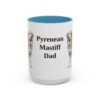 15oz Pyrenean Mastiff Dog Dad Mug, Light Blue, front view