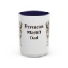 15oz Pyrenean Mastiff Dog Dad Mug, Navy, front view