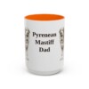 15oz Pyrenean Mastiff Dog Dad Mug, Orange, front view