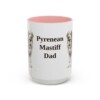 15oz Pyrenean Mastiff Dog Dad Mug, Pink, front view