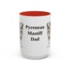 15oz Pyrenean Mastiff Dog Dad Mug, Red, front view