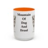 15oz Funny Pyrenean Mastiff Mug, Orange, front view