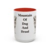 15oz Funny Pyrenean Mastiff Mug, Red, front view