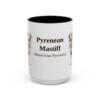 15oz-pyrenean-mastiff-mug-latin-black-front 15oz Pyrenean Mastiff Latin Mug, Black, front view