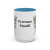 15oz Pyrenean Mastiff Mug, Light Blue, front view