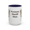 15oz Pyrenean Mastiff Dog Mom Mug, Navy, front view