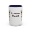 15oz Pyrenean Mastiff Mug, Navy, front view