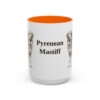 15oz Pyrenean Mastiff Mug, Orange, front view