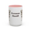 15oz Pyrenean Mastiff Mug, Pink, front view