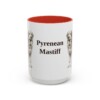 15oz Pyrenean Mastiff Mug, Red, front view