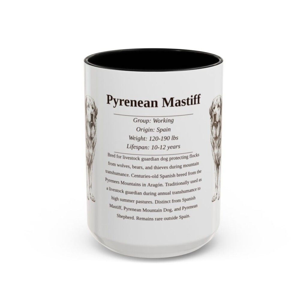 15oz-pyrenean-mastiff-mug-writeup-black-front 15oz Pyrenean Mastiff Mug, Black, front view