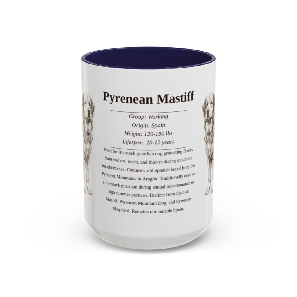 15oz-pyrenean-mastiff-mug-writeup-navy 15oz Pyrenean Mastiff Mug, Navy, front view