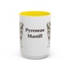 15oz Pyrenean Mastiff Mug, Yellow, front view