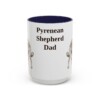 15oz Pyrenean Shepherd Dog Dad Mug, Navy, front view