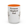 15oz Pyrenean Shepherd Dog Dad Mug, Orange, front view
