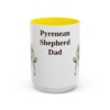 15oz Pyrenean Shepherd Dog Dad Mug, Yellow, front view