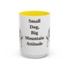 15oz Funny Pyrenean Shepherd Mug, Yellow, front view