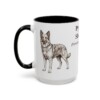 15oz Pyrenean Shepherd Latin Mug, Black, left side view