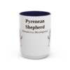 15oz Pyrenean Shepherd Latin Mug, Navy, front view