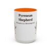 15oz Pyrenean Shepherd Latin Mug, Orange, front view